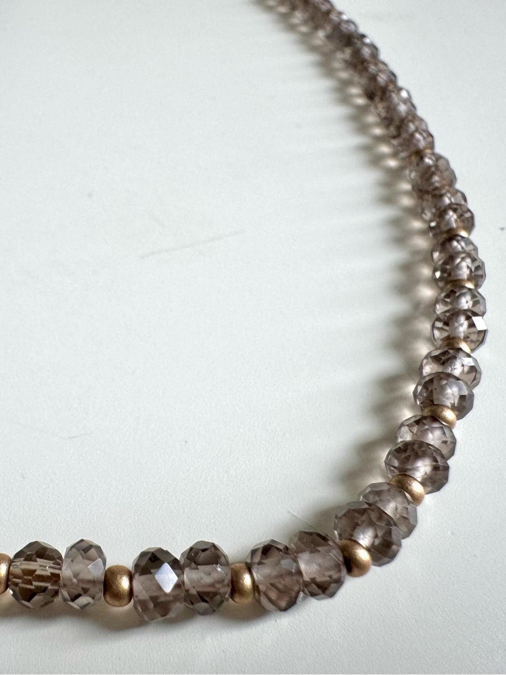Smoky Quartz Faceted Bead Necklace